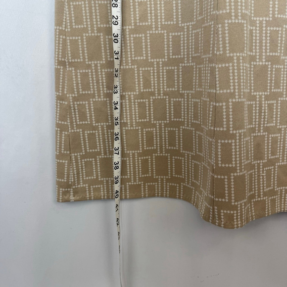 Rare Vintage Dress Knee length Mid Century Modern Pattern Beige Mod 60s M - Picture 8 of 15